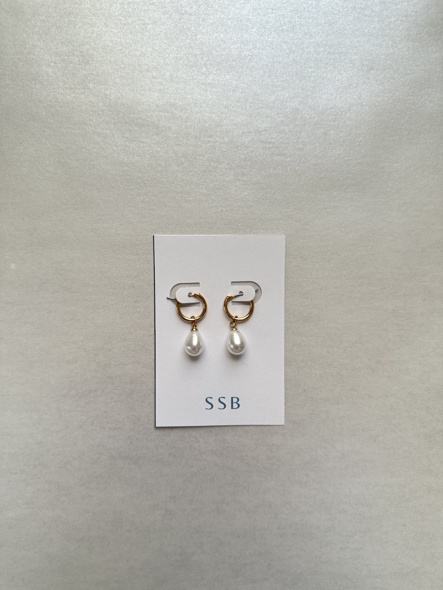 Pearl Drop Hoops